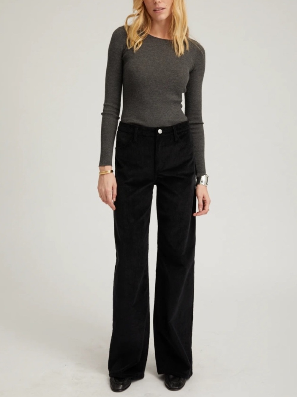 SPRWMN Vintage Wide Leg Corduroy Pants